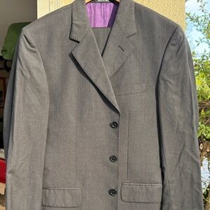 Paul Smith Pinstripes Black and Gray Wool Suit, Made in Italy